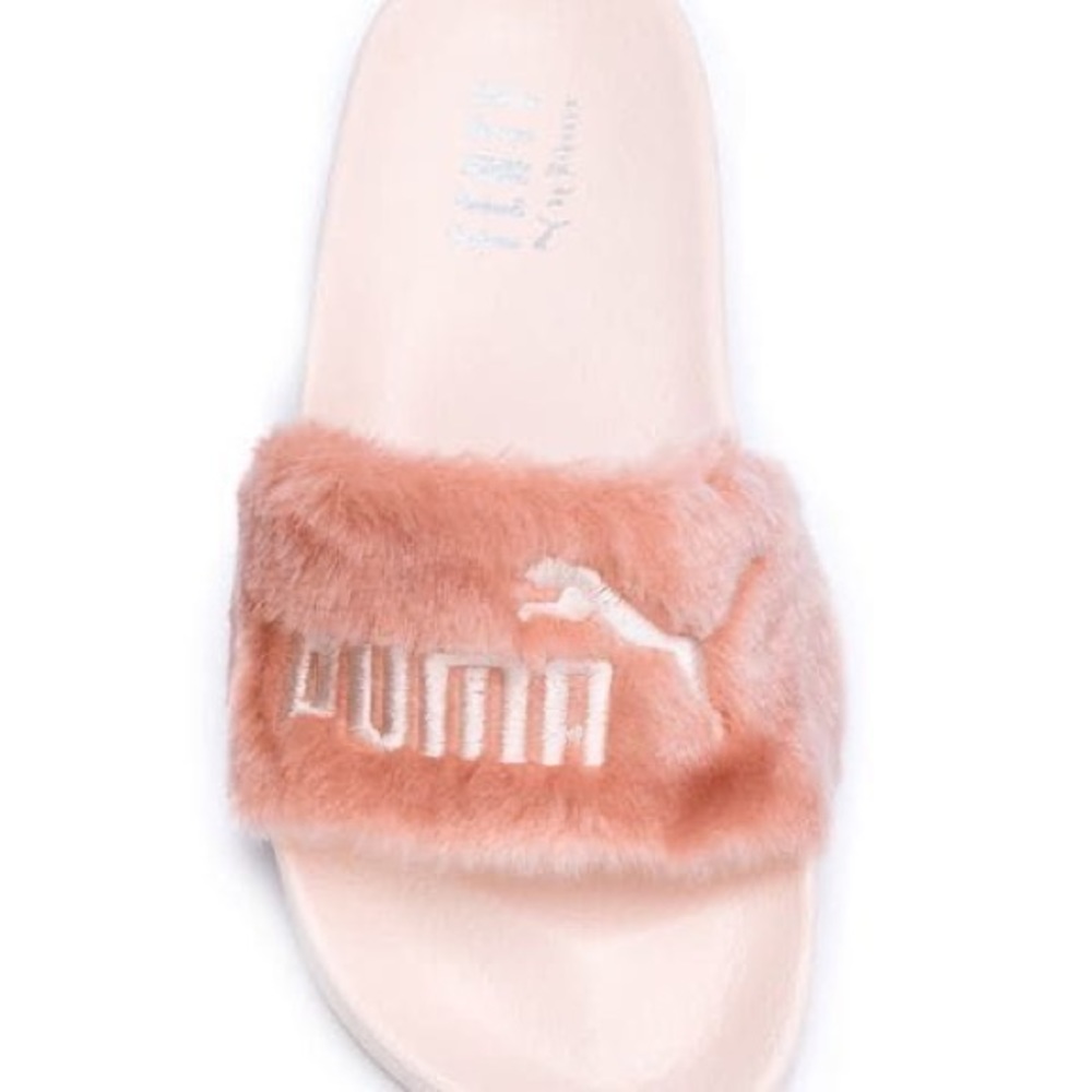 Puma Rihanna Fenty Fur Pink Slides 7.5